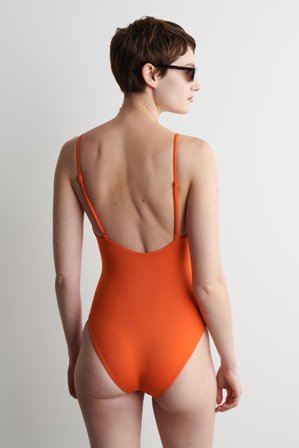 COS Women's Scoop-Neck Swimsuit in Orange