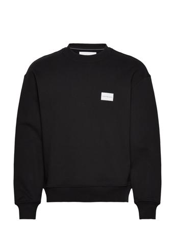 Shrunken Badge Crew Neck Sweatshirt Trøje Sort Calvin Klein Jeans