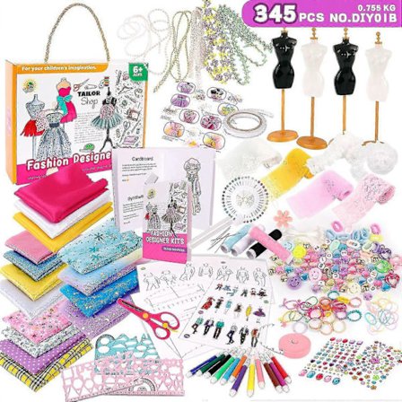 Fashion Design Kit til Piger - Kreativt DIY Kunst & Håndværkssæt Sykit til Børn Læringslegetøj