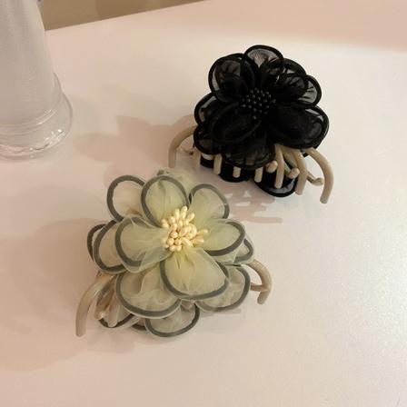 2 stk. Elegant Chiffon Blomster Hår Klo Klemme Damer Hår Tilbehør