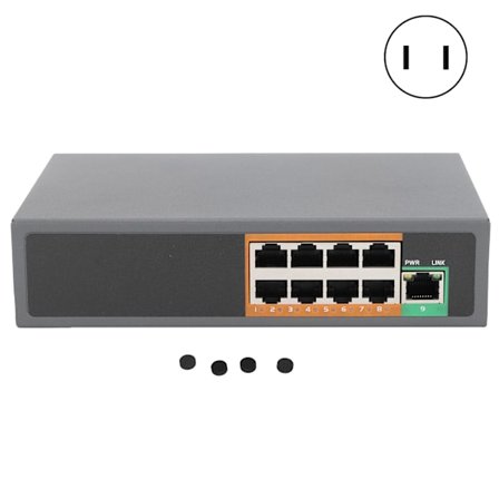 9 Port Gigabit POE Switch 100V 240V för IP-kameror CCTV Säkerhetssystem Trådlös AP