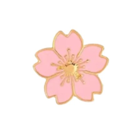 Brosch - Pin - Blomma - Rosa