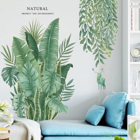 Gröna löv Väggdekaler Hem Vardagsrum Dekorativ Vinyl Wa Green 30*90cm