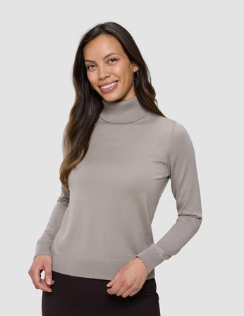 Shaping New Tomorrow - Damen - Fine Knit Turtleneck - Dark Sand - Größe S