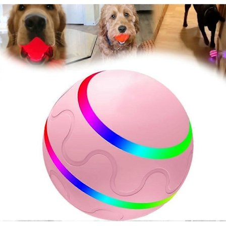 Rystende Vibrerende Bold Legetøj til Hund, Genopladelig Automatisk Bevægende Rystende Hundelegetøjsbold, Interaktiv Rullende Hundebold Legetøj med Lys