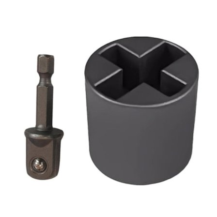 UOYOTT Hylsadapter för Borrmaskin, 2 i 1 Kraftig Hylskonverterare för saxdomkraft, Rostfritt Stål, Enkelt Däckbyte T