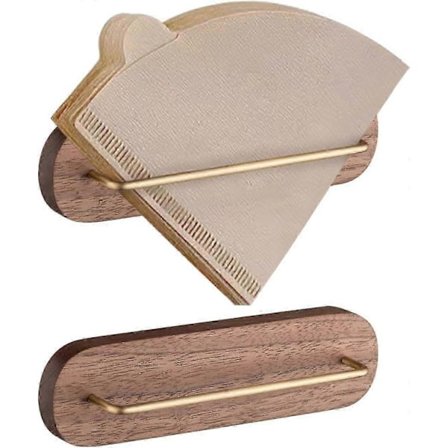 2 stk. Vægmonteret kaffefilterholder med selvklæbende mærkat Kegle kaffefilterdispenser Kaffefilterholder Kaffefilter Opbevaringsbeholder