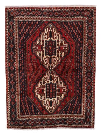 Handgeknüpft Persischer Afshar Shahre Babak Teppich 165X220 Schwarz/Dunkelrot