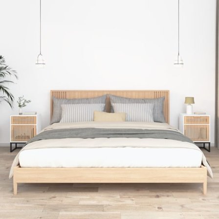 vidaXL Sängbord 2 st vit 40x30x55,5 cm konstruerat trä&järn