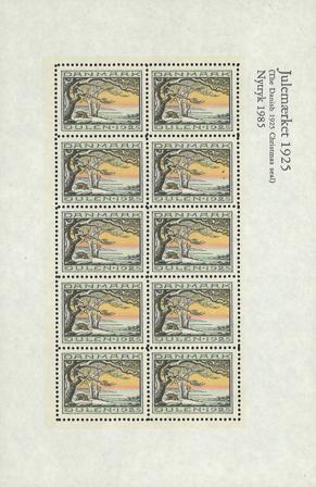 Danmark 1985 - Julemærkeark 1925 - Nytryk - Postfrisk