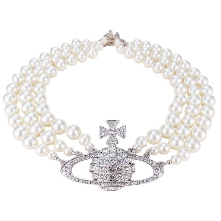 Saturn Pärlhalsband Vit Pärla Choker Halsband