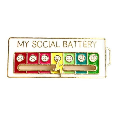 My Social Battery Emaljebrosje Morsomt nytt emosjonelt uttrykk