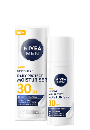 NIVEA Ansiktskräm Sensitive Daily Protect Moisturiser SPF30 50 ml MEN Ansikte Herr