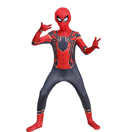 Halloween Spider Man Barns Cosplay Kläder Golden Iron Spider Man