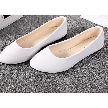 Slip-on skor för kvinnor, vårflock balettlägenheter white 4.5