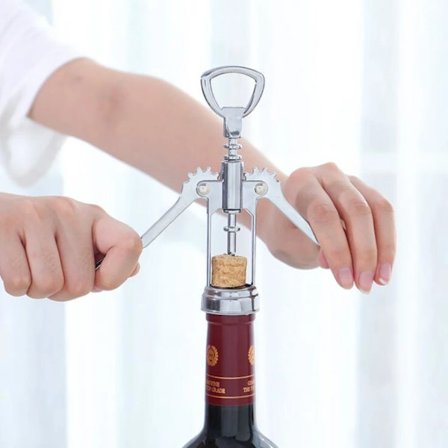 1 Pcs Air Pump Wine Bottle Opener Stainless Steel Corkscrew Pin Cork Remover Air Pressure Pump Corkscrew Kitchen Bar Accessories