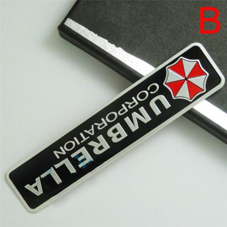 3D Aluminiumslegering Umbrella Corporation Resident Evil-dekaler des Color B