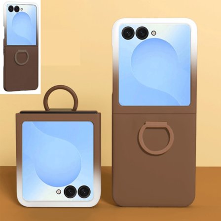 Samsung Z Flip7 Beskyttelsesdeksel, Sammenleggbar Skjerm Telefondeksel, Gradient Brun