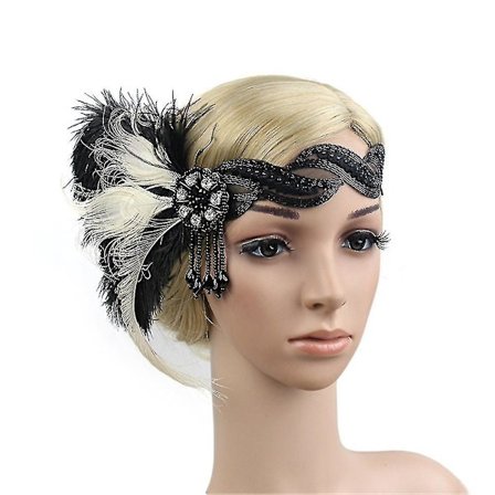 1920-talls hodeplagg fjær flapper pannebånd hodeplagg vintage