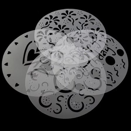 2Pack Cake Stencils Flower Spray Form