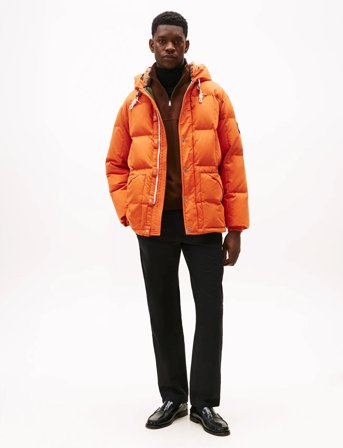 Tommy Hilfiger Square Baffled Down Parka - Orange - S