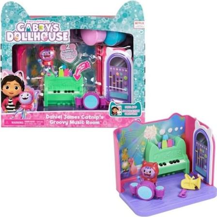 Gabby and the Magic House - DJ Meow's Music Room Deluxe Playset - 1 figur + tillbehör Flerfärgad