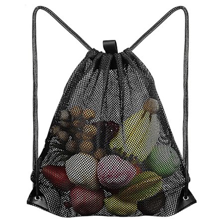 Mesh taske bærbar snørebånd opbevaring rygsæk heavy-duty spo