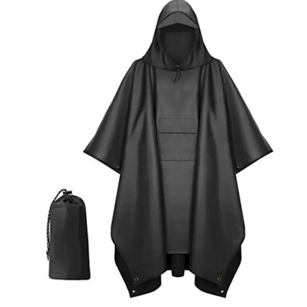 Vuxen utomhus tre-i-ett PU-belagd regnkappa