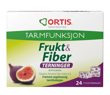 Frukt & fiber tyggetab / terning, Tyggetablett