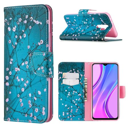 Wonderland Xiaomi Redmi 9 Läppäkotelo - Puu With Flowers