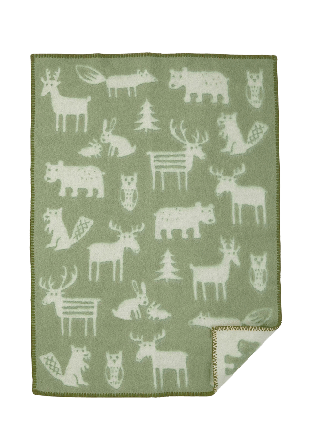 Klippan Lammullsfilt Forest 65x90 cm Lime Bädda Unisex Grön 65 x 90