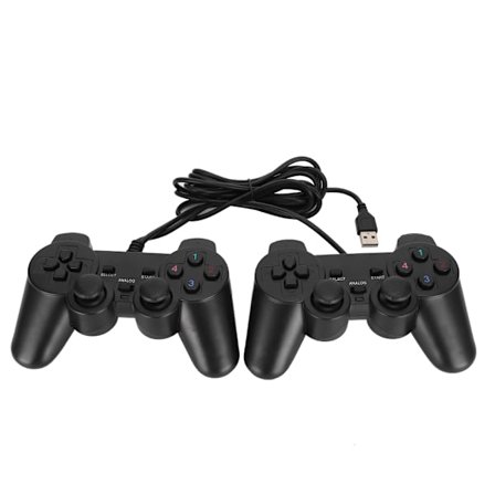 208-2 USB Vibrations Dobbelt Action Gamepad Spilcontroller Joystick til PC Computer