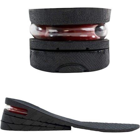 Høydeinnleggssåler - 3-lags hælforhøyere - Innlegg for herresko - Komfortable såler for hælortoser - Justerbar fotbuestøtte - Puter