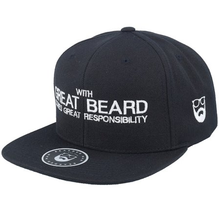 Bearded Man - Responsibility Black Snapback Snapback Black Cap - @ Hatstore