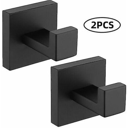 2 stk. Veggkroker Håndklekroker Svart 304 Rustfritt Stål Kroker Rustsikre Kroker Vanntette Kroker Baderomstilbehør Knagger, Svart