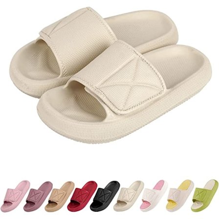 Justerbar krok Cloud tofflor för kvinnor män halkfria duschrutschbanor badrum kudde tofflor flip flops utomhus inomhus