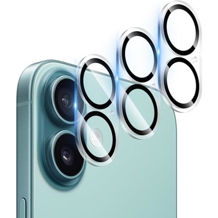 Kamerlinsskydd (3-pack) Kompatibelt med iPhone 16 6.1" vs iPhone 16 Plus 6.7" Kameralinsskydd