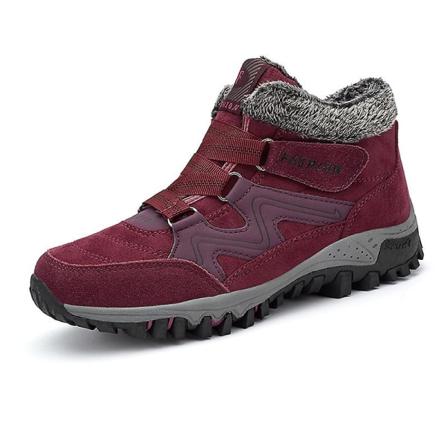 Snöskor för damer Vattentäta Slip On Päls Fodrade Sneakers Vinter Varma Skor 2K6137 Red 36