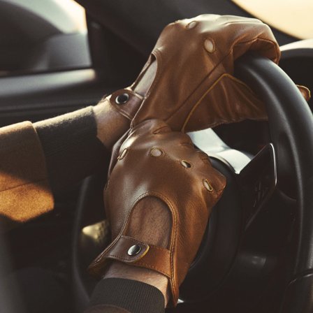 Guantes de cuero de oveja para conducir - Compatible con pantallas táctiles - Marrones Jeremiah para hombres - Guantes de conducir