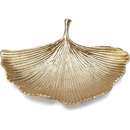 Guld Smykkebakke Ginkgo Blad Nipsgenstand Vintage Ringholder Skål til Armbånd Øreringe Halskæde