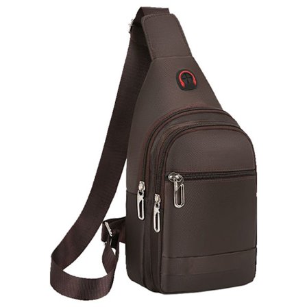 Herre Bryst Skuldertaske Multi Lommer Vandtæt Oxford Klud Sports Sling Bag til Daglig Brug Frit Størrelse