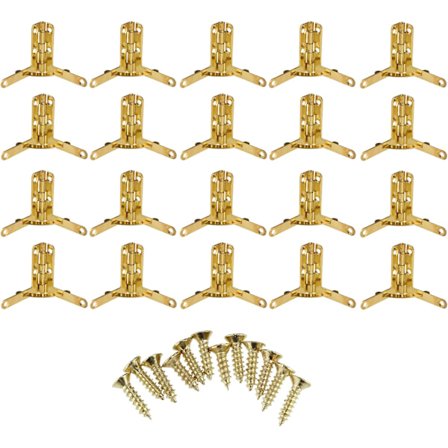 Set med 20 mini dekorativa trägångjärn med fästelement, guld