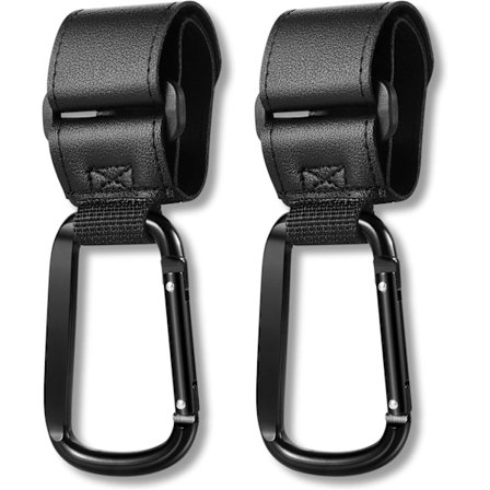 Klämmor 2 st, barnvagnskrokar shoppingväskor, barnvagnskrokar arrangör, mamma barnvagnsklämma, karbinhake, barnvagnsväskekrok för att hänga handväskor