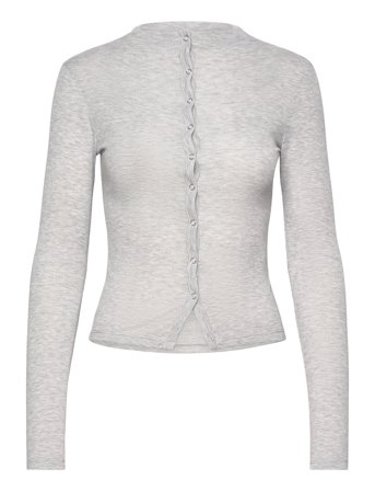 Gina Tricot Button Top - Grey - XS