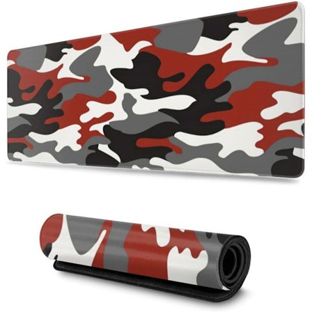 Hvid Sort Rød Camo Gaming Musemåtte Stor XL Lang Udvidet Plader Stor Musemåtte Tastatur Musemåtte Skrivebordsunderlag Hjemmekontor Indretning Tilbehør