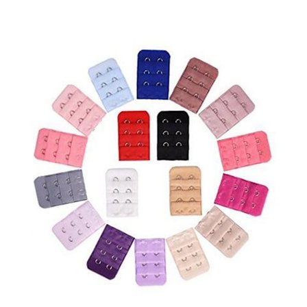 20 stk. Blandede Farver Assorterede Farver Kvinder 3 Rækker 2 Kroge Justerbar BH-Rem Forlænger BH-Forlænger Remme Afstand BH-Underwear Rem Krog 
