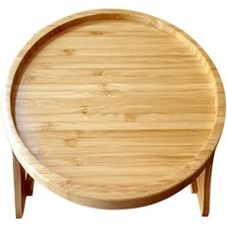 Clip-on brett sofabord, bambus sofa armlenebrett, sammenleggbart sofa armlenebrettbord, bærbart clip-on sidebord