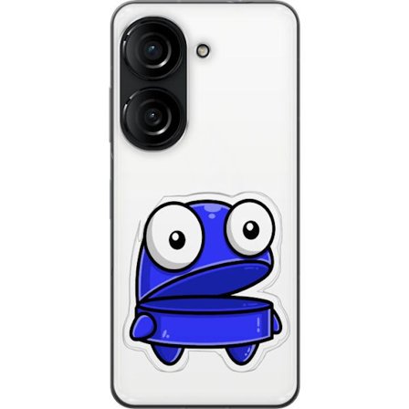 Kompatibel Mobilcover til Asus Asus Zenfone 10 Blå tegneseriefigur med åbent udtryk og store øjne i sjov illustration