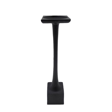 Musta alumiininen kynttilänjalka, 9x9x42 cm