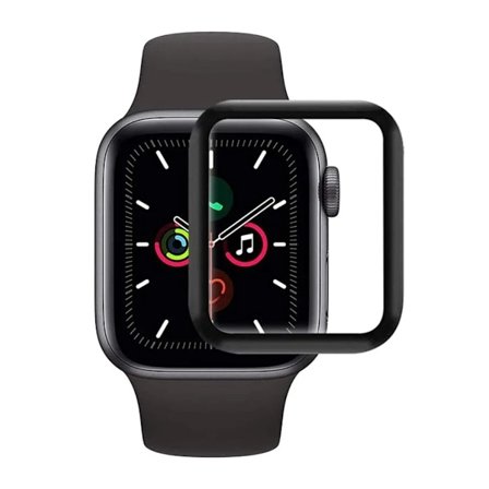 Skärmskydd Apple Watch 5 44mm - 3D Härdat Glas Svart